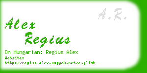 alex regius business card